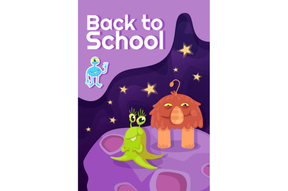 Back to School Poster Flat Vector: Bringing Mythical Creatures to Classroom Prep
