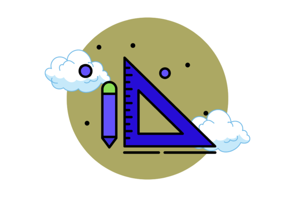 Back to School Triangle Ruler Cloud: Versatile Design Assets for Modern Creators